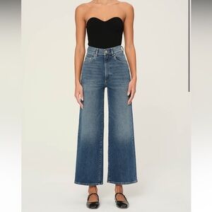 NWT DL1961 Hepburn Wide Leg High Rise Ankle Jeans 26